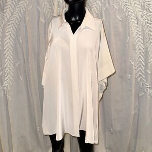 Harari 100% Silk Oversized Tunic Blouse - One Size